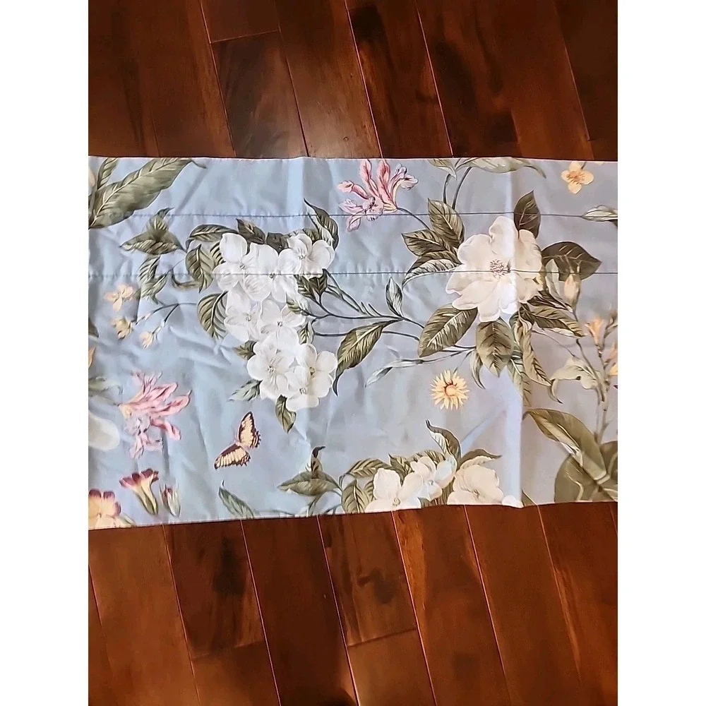 Crown Craft‎ Valance Magnolia Garden Images Floral Valance Periwinkle Blue